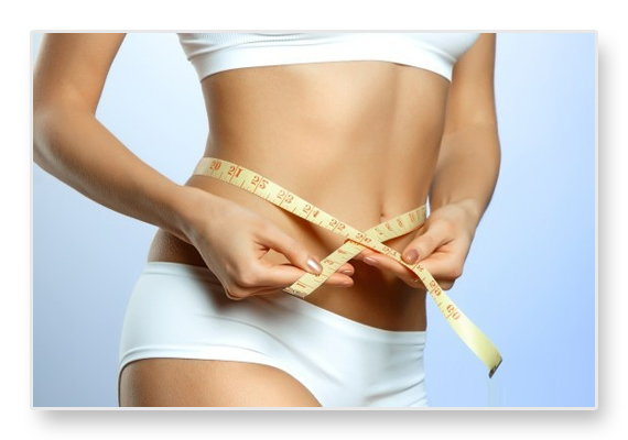 Woman with a measuring tape around her waist